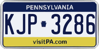 PA license plate KJP3286