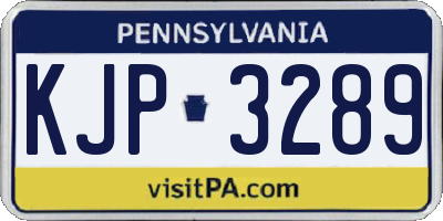 PA license plate KJP3289