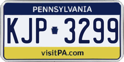 PA license plate KJP3299