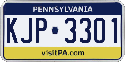 PA license plate KJP3301