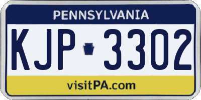 PA license plate KJP3302