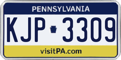 PA license plate KJP3309