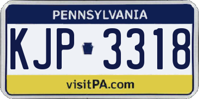 PA license plate KJP3318