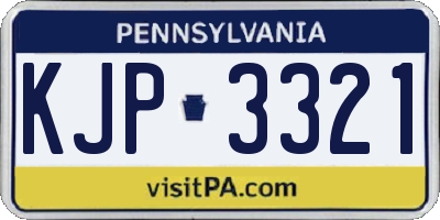 PA license plate KJP3321