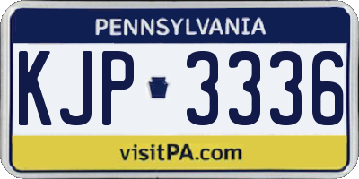 PA license plate KJP3336