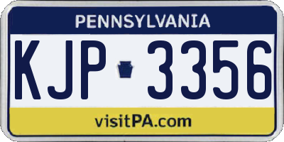 PA license plate KJP3356