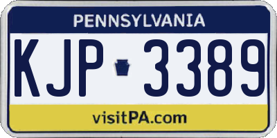 PA license plate KJP3389