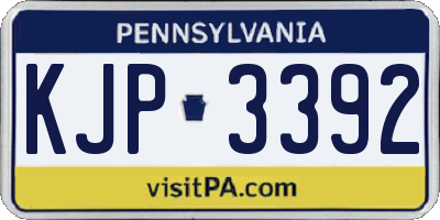 PA license plate KJP3392