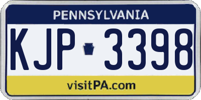 PA license plate KJP3398