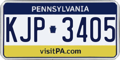 PA license plate KJP3405