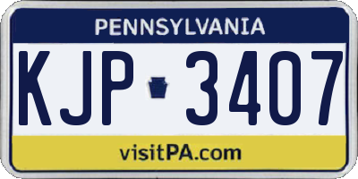 PA license plate KJP3407