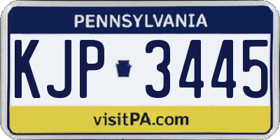 PA license plate KJP3445