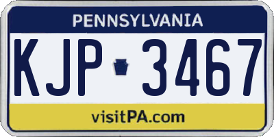 PA license plate KJP3467