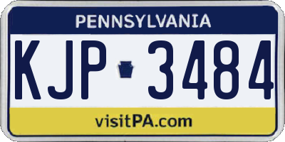 PA license plate KJP3484