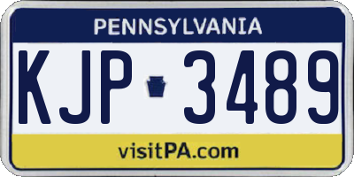 PA license plate KJP3489