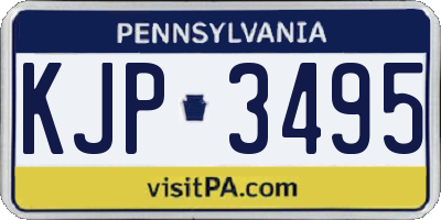 PA license plate KJP3495
