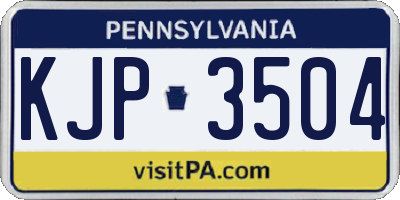 PA license plate KJP3504