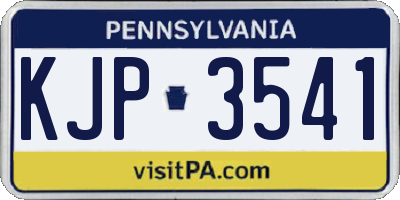 PA license plate KJP3541