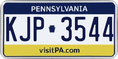 PA license plate KJP3544