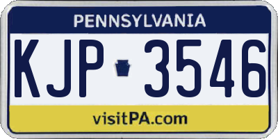 PA license plate KJP3546