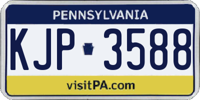 PA license plate KJP3588