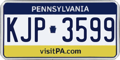 PA license plate KJP3599