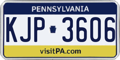 PA license plate KJP3606