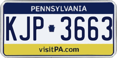 PA license plate KJP3663