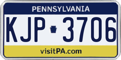 PA license plate KJP3706