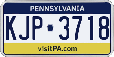 PA license plate KJP3718