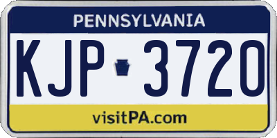 PA license plate KJP3720