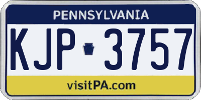 PA license plate KJP3757