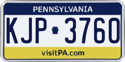 PA license plate KJP3760