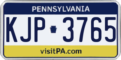 PA license plate KJP3765