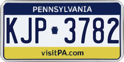 PA license plate KJP3782