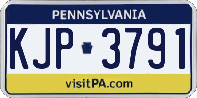 PA license plate KJP3791