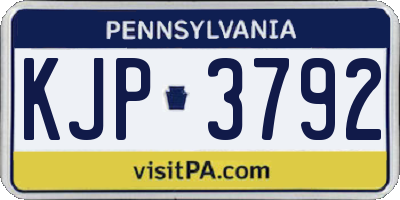 PA license plate KJP3792