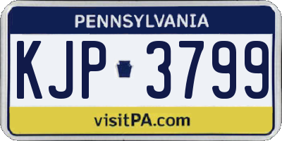 PA license plate KJP3799