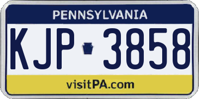 PA license plate KJP3858