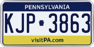 PA license plate KJP3863