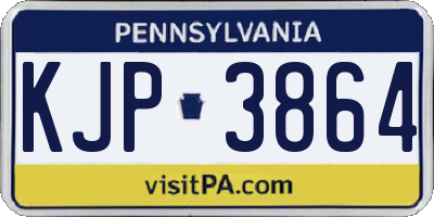 PA license plate KJP3864