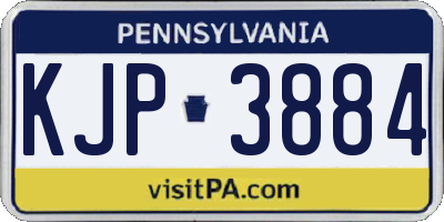 PA license plate KJP3884