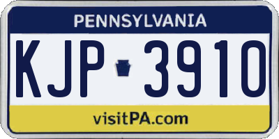 PA license plate KJP3910