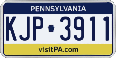 PA license plate KJP3911