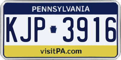 PA license plate KJP3916