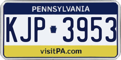 PA license plate KJP3953
