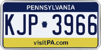 PA license plate KJP3966