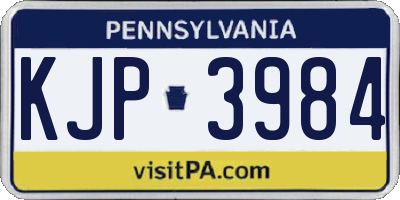 PA license plate KJP3984