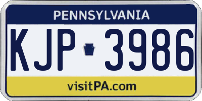 PA license plate KJP3986