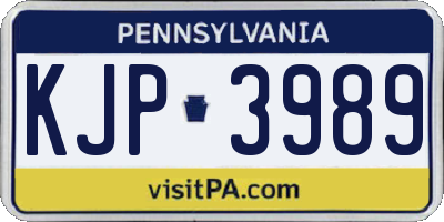 PA license plate KJP3989